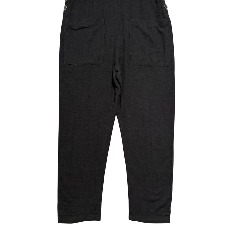 L. Space | Freya Overalls Black Tie Shoulder Jumpsuit Beach Cover-up Size L - Picture 4 of 12